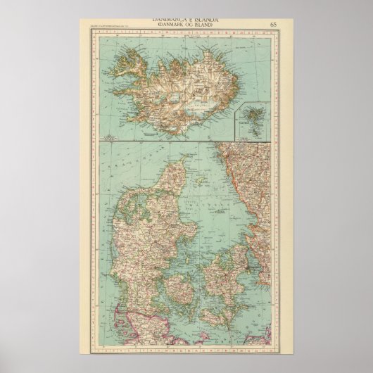 65 Dänemark, Island Poster (Vorne)