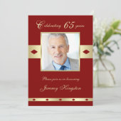 65. Foto Geburtstagsparty Einladung Burgund 65 (Stehend Vorderseite)
