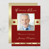 65. Foto Geburtstagsparty Einladung Burgund 65 (Vorne/Hinten)