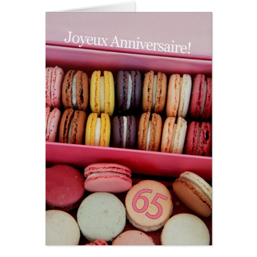 65. Französisch Geburtstag Macaron-Joyeux Annivers (Vorne)