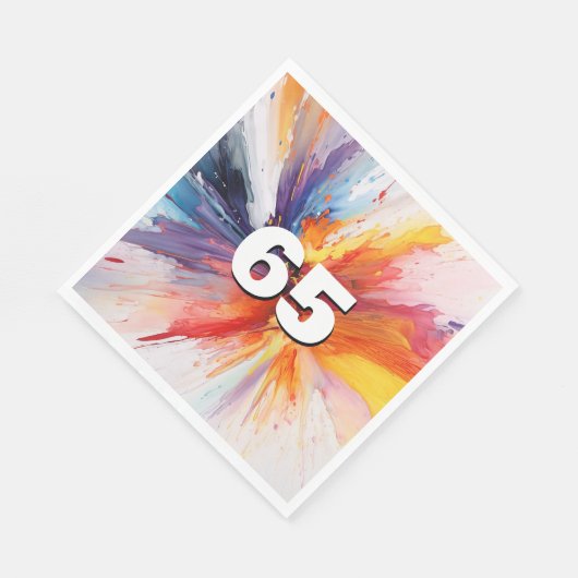 65. Geburtstag, Anstrich Serviette (Ecke)