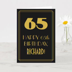 65. Geburtstag ~ Art Deco inspiriertes Aussehen "6 Karte