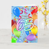 65. Geburtstag - Balloon Birthday Card - Happy Bir Karte (Gelbe Blume)