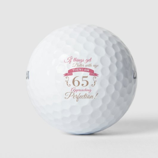 65. Geburtstag besser mit Alter Golfball (Vorderseite)