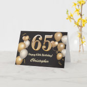 65. Geburtstag Black and Gold Balloons Geburtstag Karte (Gelbe Blume)