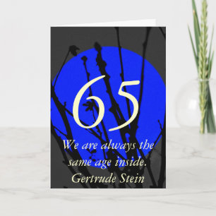 65. Geburtstag Blau und Schwarz Zitatkarte Karte