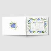 65. Geburtstag Blaue Hortensien Gästebuch (Voll)