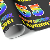 65. Geburtstag: Bold, Fun, Simple, Rainbow 65 Geschenkpapier (Rolleneckpunkt)