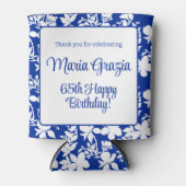 65. Geburtstag Chic Blue White Floral Dosenkühler (Vorderseite)