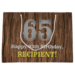 65. Geburtstag: Country Western inspirierter Look, Große Geschenktüte
