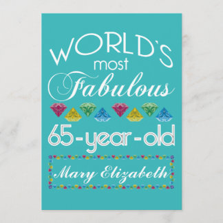 65. Geburtstag die meisten fabelhaften bunten Einladung