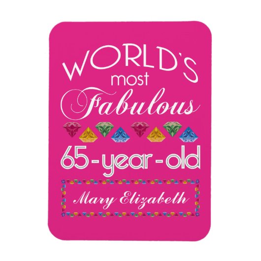65. Geburtstag Die prächtigsten farbenfrohen Edels Magnet (Vertikal)