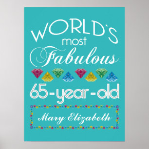 65. Geburtstag Die prächtigsten farbenfrohen Edels Poster