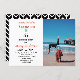 65. Geburtstag Ein Groovy von 65 Geburtstag Einladung