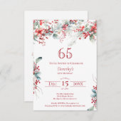 65. Geburtstag Elegant Winter Berry Botanical Einladung (Vorne/Hinten)
