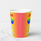 65. Geburtstag: Farbiges, lustiges Regenbogenmuste Pappbecher (Rechts)