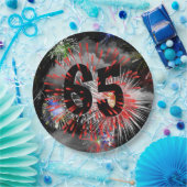 65. Geburtstag Feuerwerk in Clouds Papier Plate Pappteller (Party)