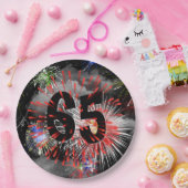 65. Geburtstag Feuerwerk in Clouds Papier Plate Pappteller (Party)