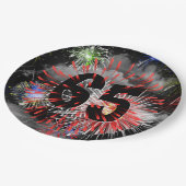 65. Geburtstag Feuerwerk in Clouds Papier Plate Pappteller (Schrägansicht)