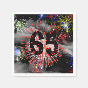65. Geburtstag Feuerwerk in Wolken Napkins Serviette