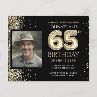65. Geburtstag Foto Gold Ballon Paper Sheet