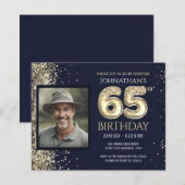 65. Geburtstag Foto Gold Ballon Paper Sheet (Vorne/Hinten)