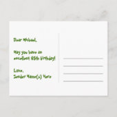 65. Geburtstag - Fun Fireworks Pattern + Regenboge Postkarte (Rückseite)