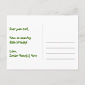 65. Geburtstag: Fun Hörmuster, Regenbogen 65 Postkarte (Rückseite)