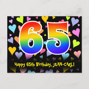 65. Geburtstag: Fun Hörmuster, Regenbogen 65 Postkarte