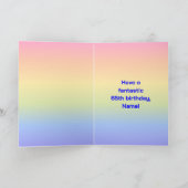 65. Geburtstag: Fun Rainbow #, Custom Fotos + Name Karte (Innenseite)