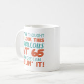 65. Geburtstag für wunderbare Frauen Kaffeetasse (Vorderseite Links)