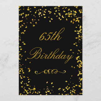 65. Geburtstag Glamour Gold Confetti Einladung