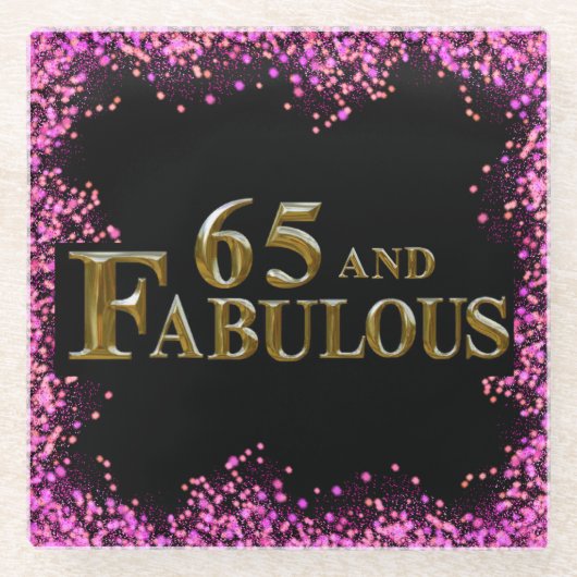 65. Geburtstag Glasuntersetzer (Vorderseite)