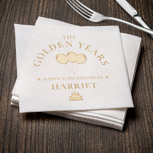 65. Geburtstag Goldene Jahre Servietten Mit Folie