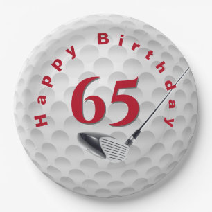 65. Geburtstag Golf Ball Design Paper Plate Pappteller