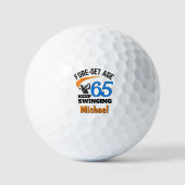 65. Geburtstag Golf Balls 65 Jahre Funny Gift Blau Golfball (Vorderseite)