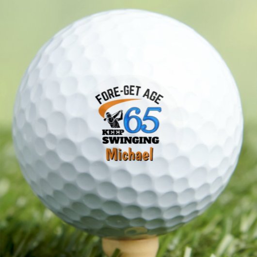 65. Geburtstag Golf Balls 65 Jahre Funny Gift Blau Golfball