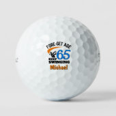 65. Geburtstag Golf Balls Funny Gift Blue - 12 Pac Golfball (Vorderseite)