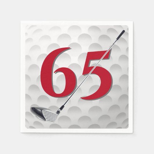 65. Geburtstag Golf Club Napkins Serviette (Vorderseite)