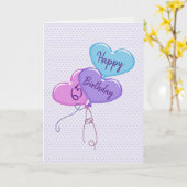 65. Geburtstag Herzblasen auf den Herzen Karte (Gelbe Blume)