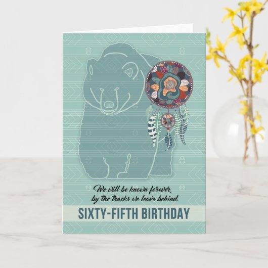 65. Geburtstag Indischer Bär Karte (Gelbe Blume)