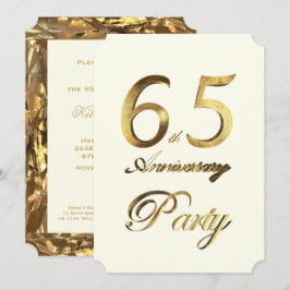 65. Geburtstag Jubiläum Gold Ivory Elegant Einladung