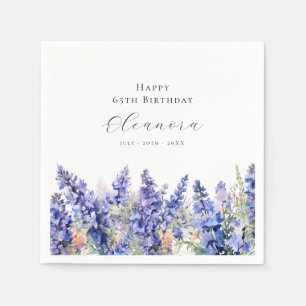 65. Geburtstag Juli Geburtstag Blume Larkspur Cust Serviette