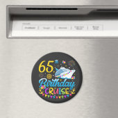 65. Geburtstag Kreuzfahrt B-Day Party Circle Magnet (In Situ (Geschirrspüler))