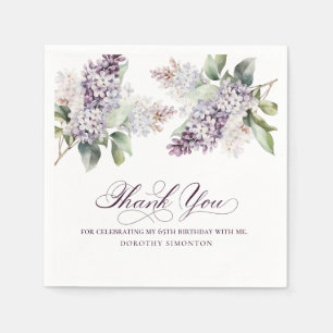 65. Geburtstag Lila Lilac Spring Blume Cocktail Serviette
