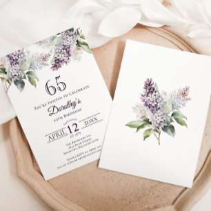 65. Geburtstag Lila Spring Lilac Blume Einladung