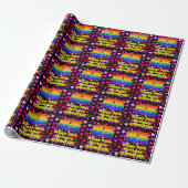 65. Geburtstag: Loving Hearts Pattern, Regenbogen Geschenkpapier (Ungerollt)