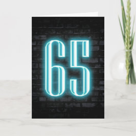 65. Geburtstag Neon Sign auf Brick Karte