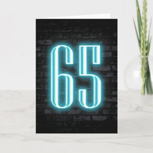 65. Geburtstag Neon Sign auf Brick Karte