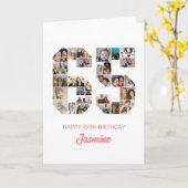 65. Geburtstag Nummer 65 FotoCollage Personalisier Karte (Gelbe Blume)